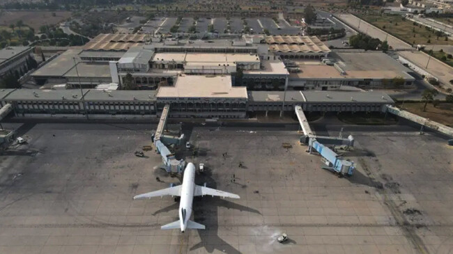 an aerial view of the damascus international airport