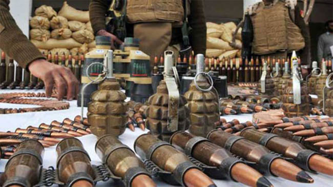 arms recoverd kashmir