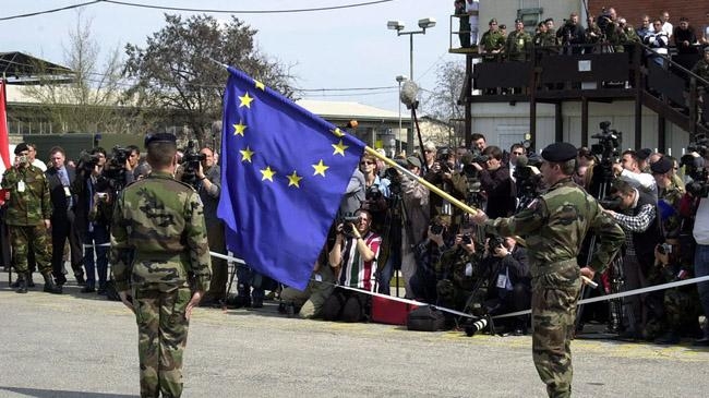 army with eu flag