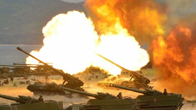 artillery drills in north korea