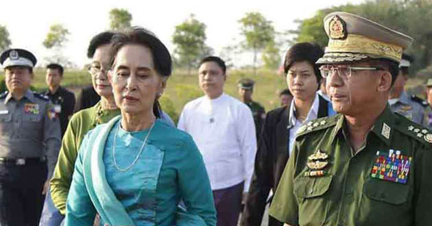 aung san suu kiy and min aung hlong