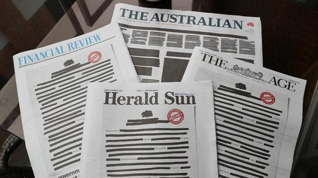 australian newspaper protests