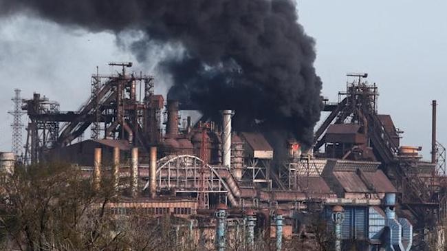 azovstal steel plant fire