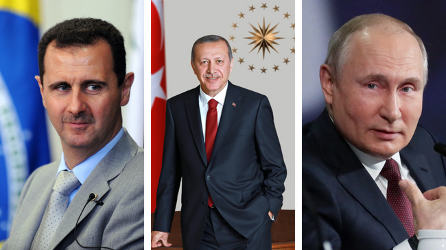 bashar al assad recep tayyip erdogan and vladimir putin