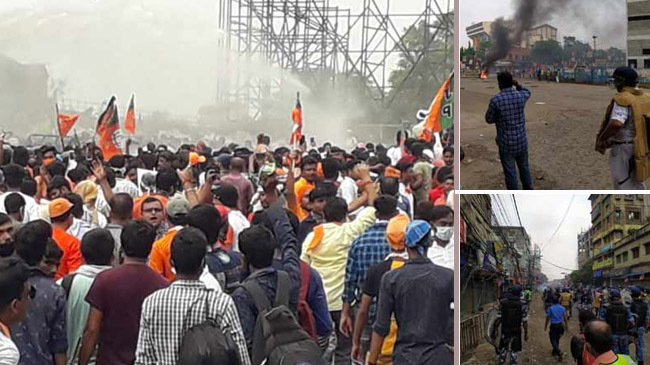 bjp clashes in kolkata