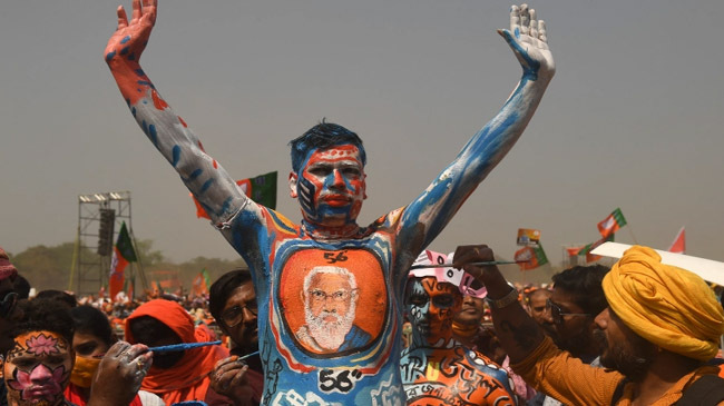 bjp supporter drawing modi pic