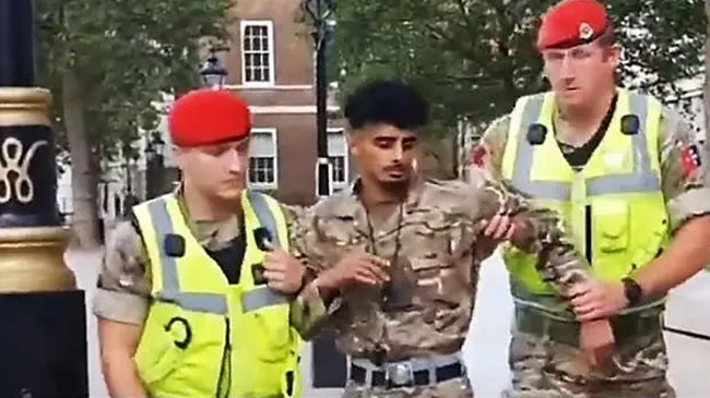 british soldier arrested yemen war protest