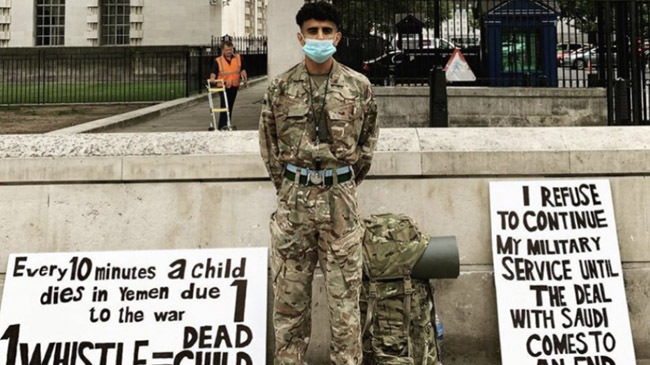 british soldier whitehall protest