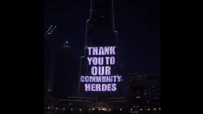 burj khalifa salute corona heros