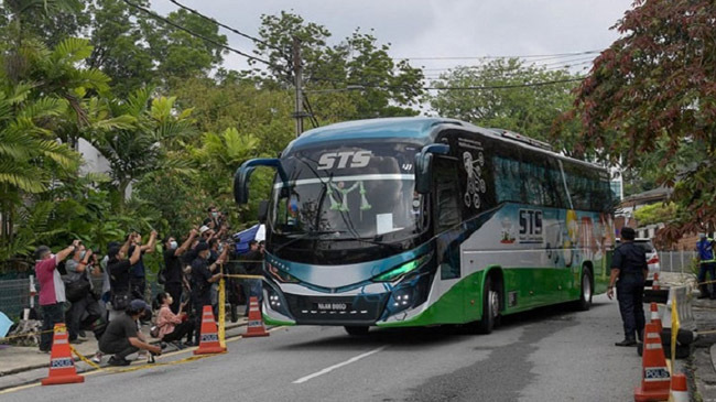 bus carrying diplomats