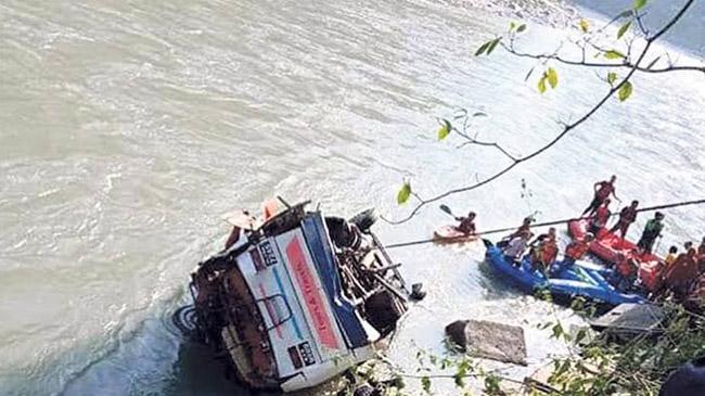 bus is river in nepal