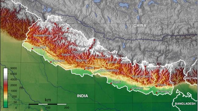 china nepal india