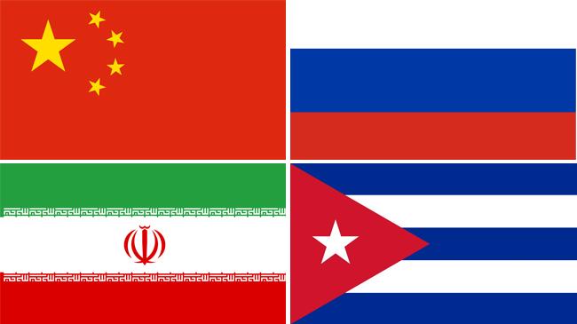 china russia iran cuba flag