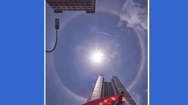 circle of light in sky