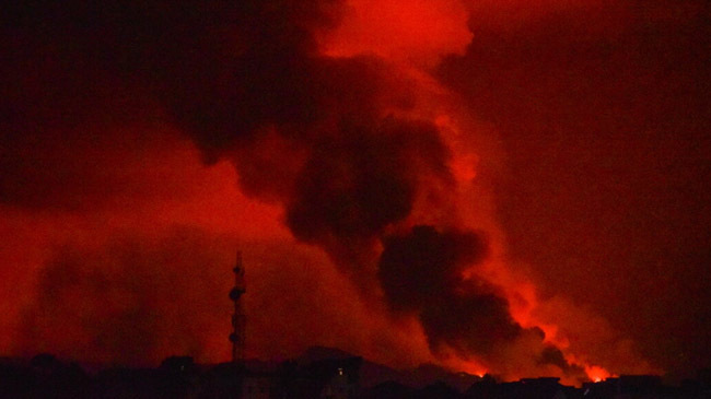 congo volcano explosion home