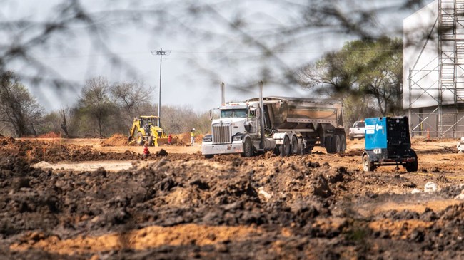 construction at a spacex site in bastrop county