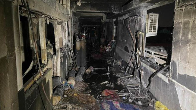 corona hospital fire in iraq
