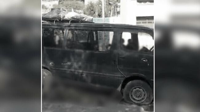destroyed microbus