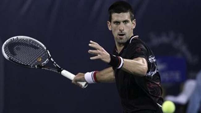 djokovic in action
