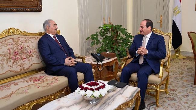egyptian president abdel fattah al sisi with khalifa haftar
