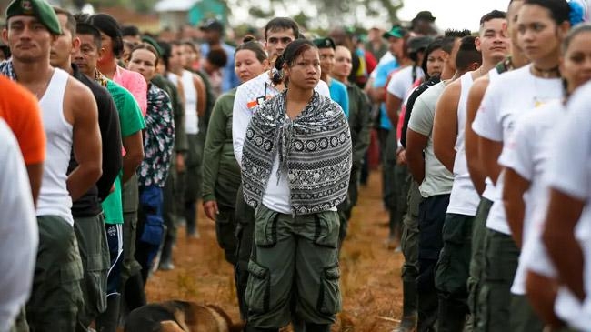 farc members disarm
