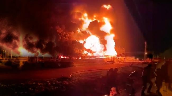 fire at oil depot in krasnodar