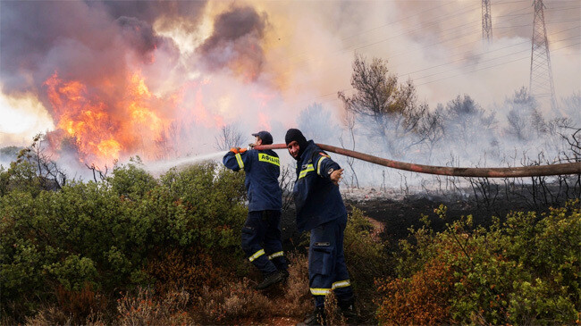 fire greece athens