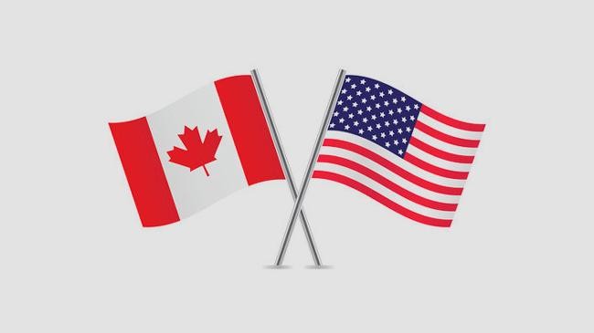 flag canada and usa