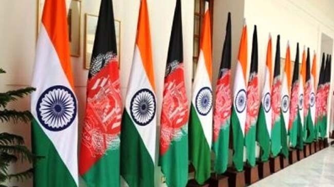 flag of india and afghan