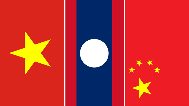 flag vietnam laos china