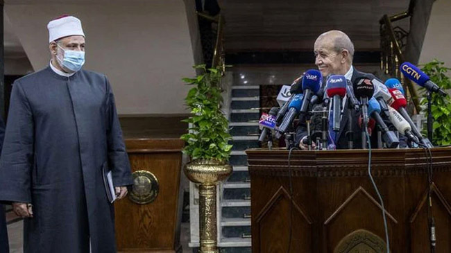 france fm with al azhar imam1