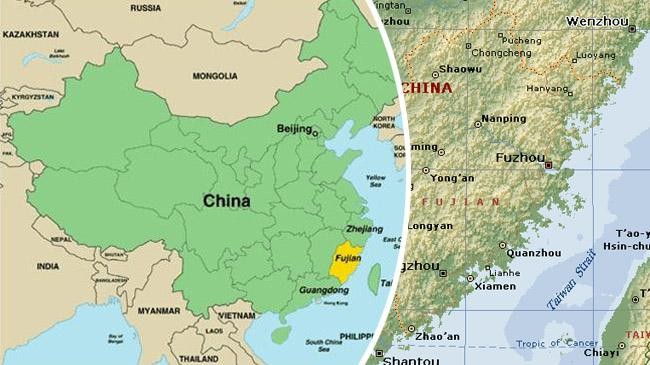fujian map china