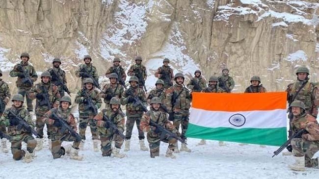 galwan valley india flag