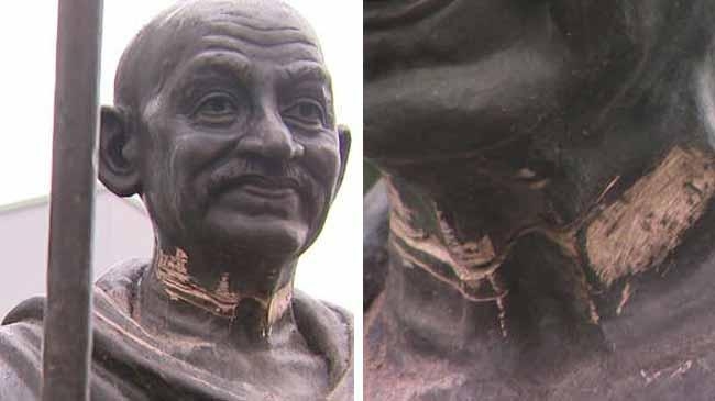 gandhi s statue attack