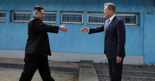 historic moment Kim and mun