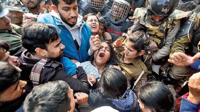 hit on student protests in delhi