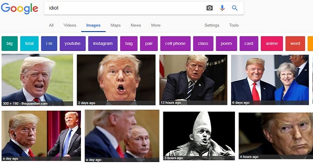 idiot trump google
