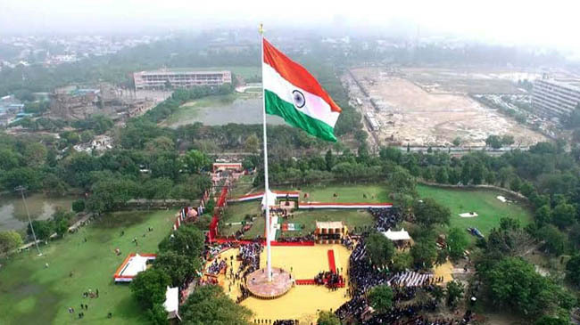 indain flag in kashmir