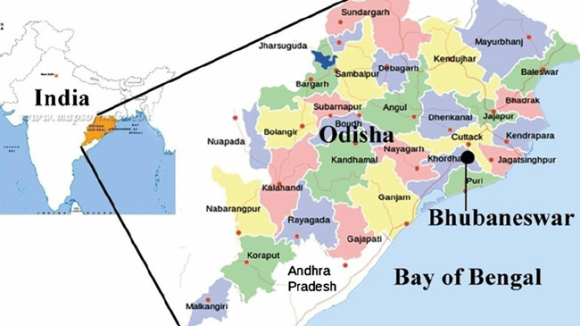 india odisha map