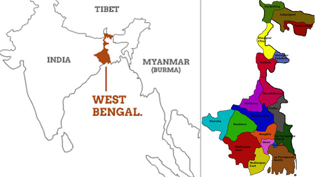 india west bengal map