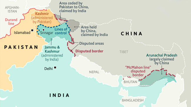 indian plan china pakistan map