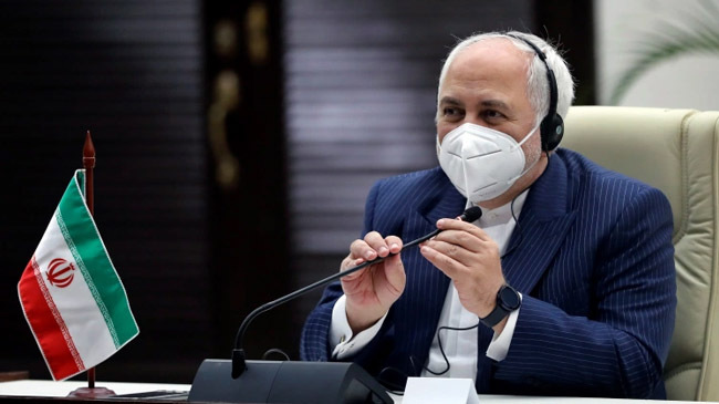 iran fm javad zarif mask
