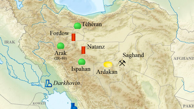 irans three nuclear sites