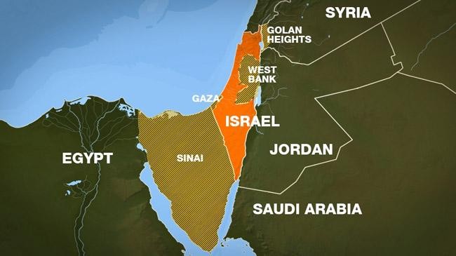 israel palestine egypt map