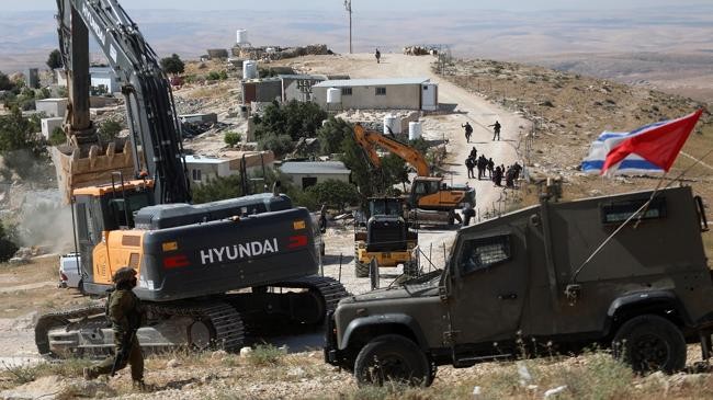 israeli army demolishes palestinian owned buildings in west bank