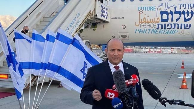 israeli prime minister naftali bennett delivers a speech