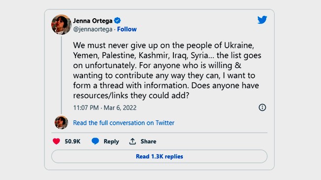 jenna ortega tweet