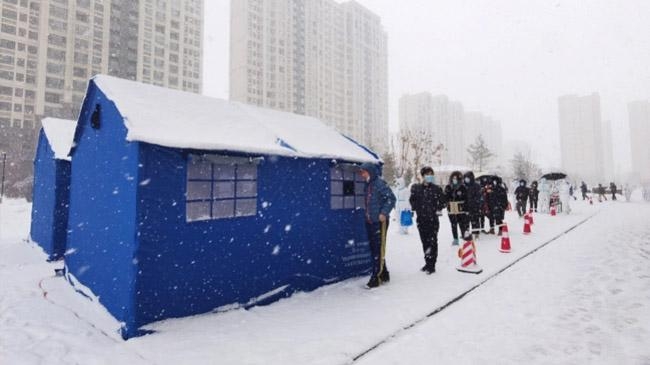 jilin province residents line up changchun