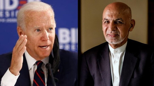 joe biden and ashraf ghani