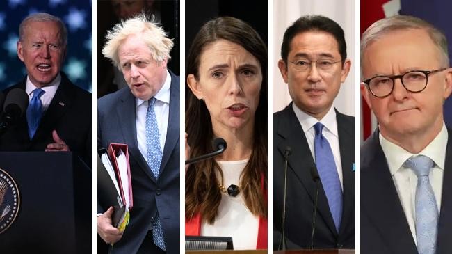 joe biden boris johnson jacinda ardern fumio kishida anthony albanese